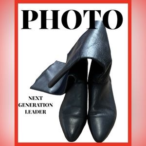 Mia  Slouch Pull On Boots Black  SIZE 10  Leather Boho